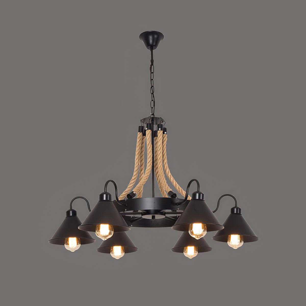 Aiden Industrial Metal Chandelier - Lamp Outdoor