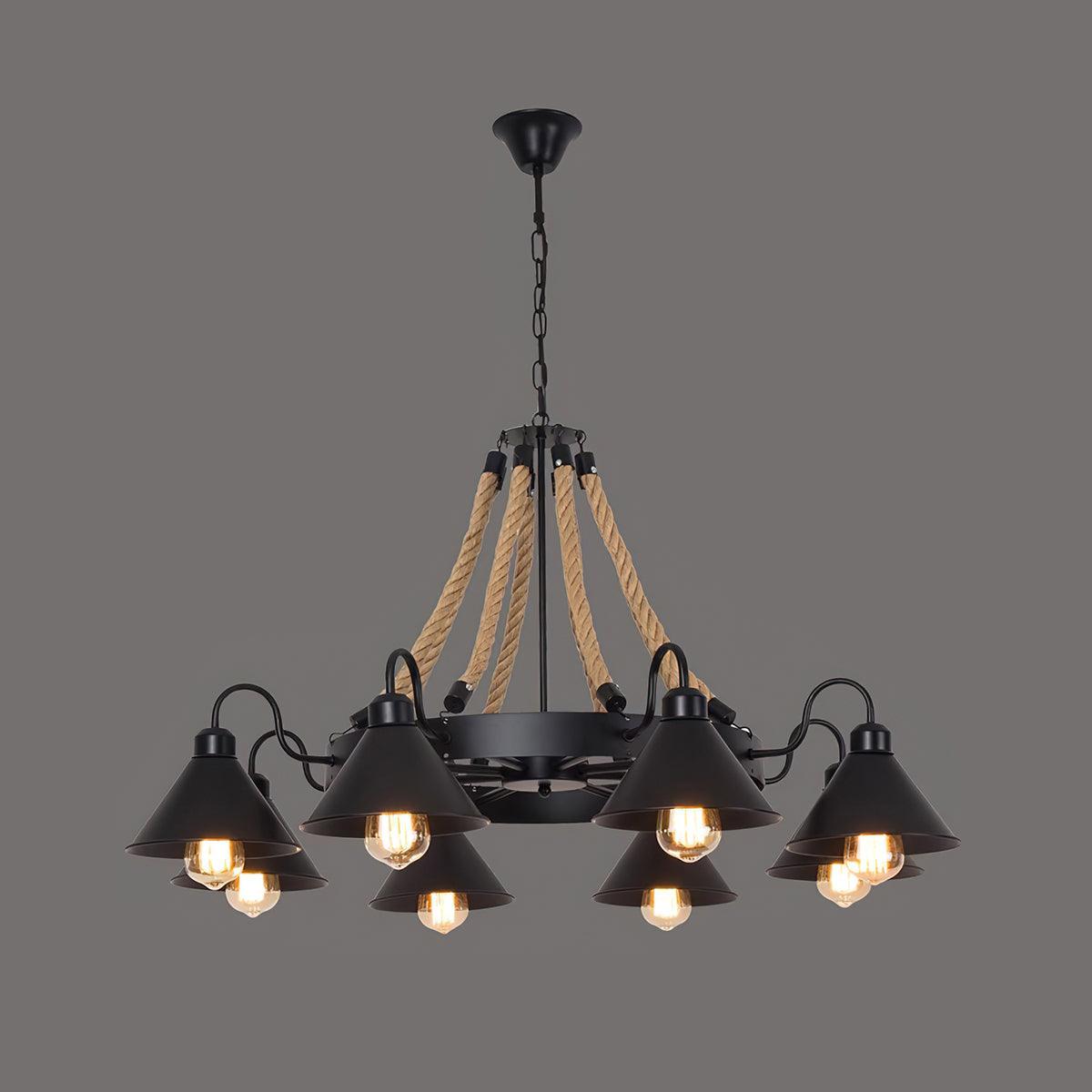 Aiden Industrial Metal Chandelier - Lamp Outdoor