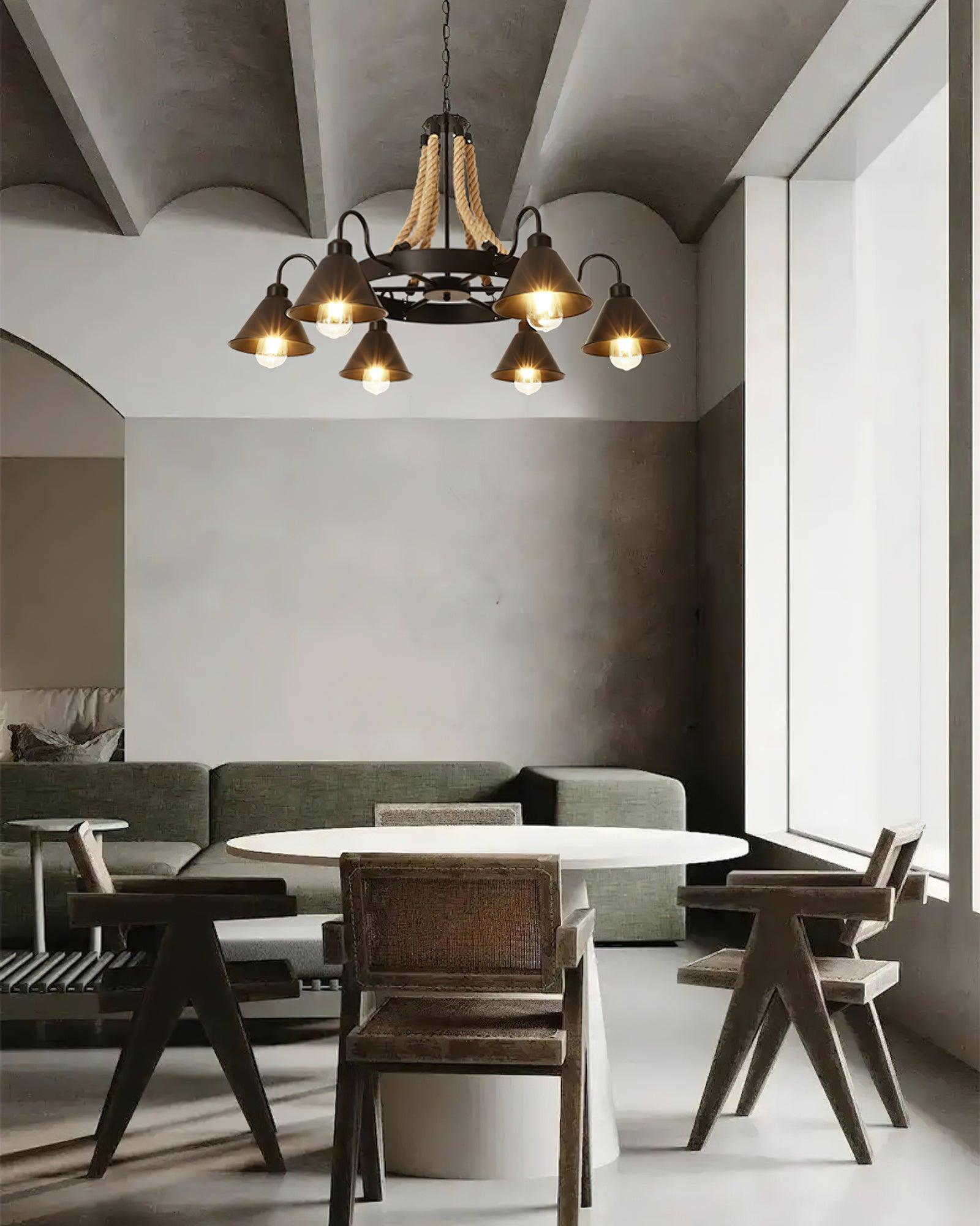 Aiden Industrial Metal Chandelier - Lamp Outdoor