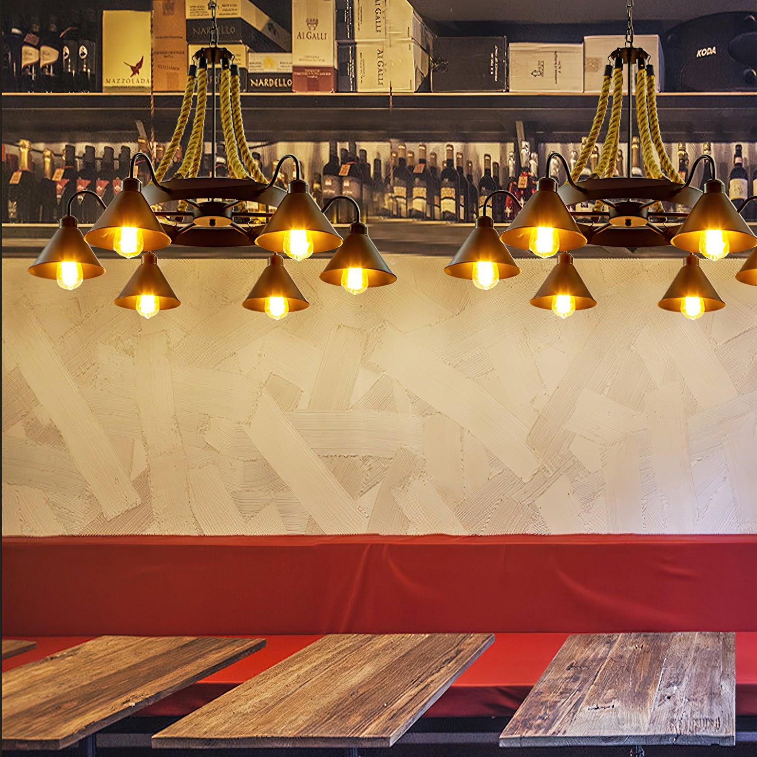 Aiden Industrial Metal Chandelier - Lamp Outdoor