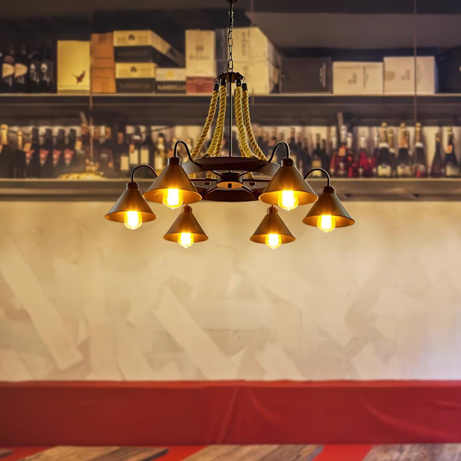 Aiden Industrial Metal Chandelier - Lamp Outdoor