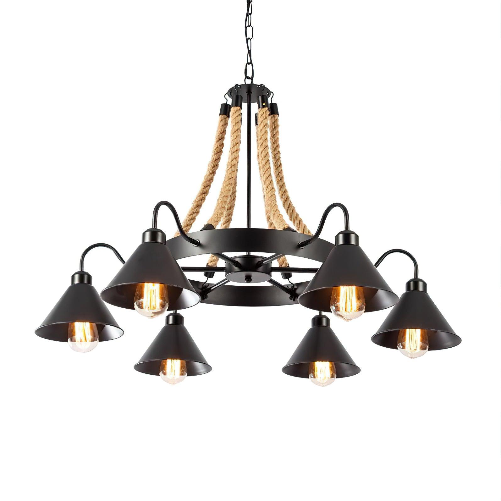 Aiden Industrial Metal Chandelier - Lamp Outdoor