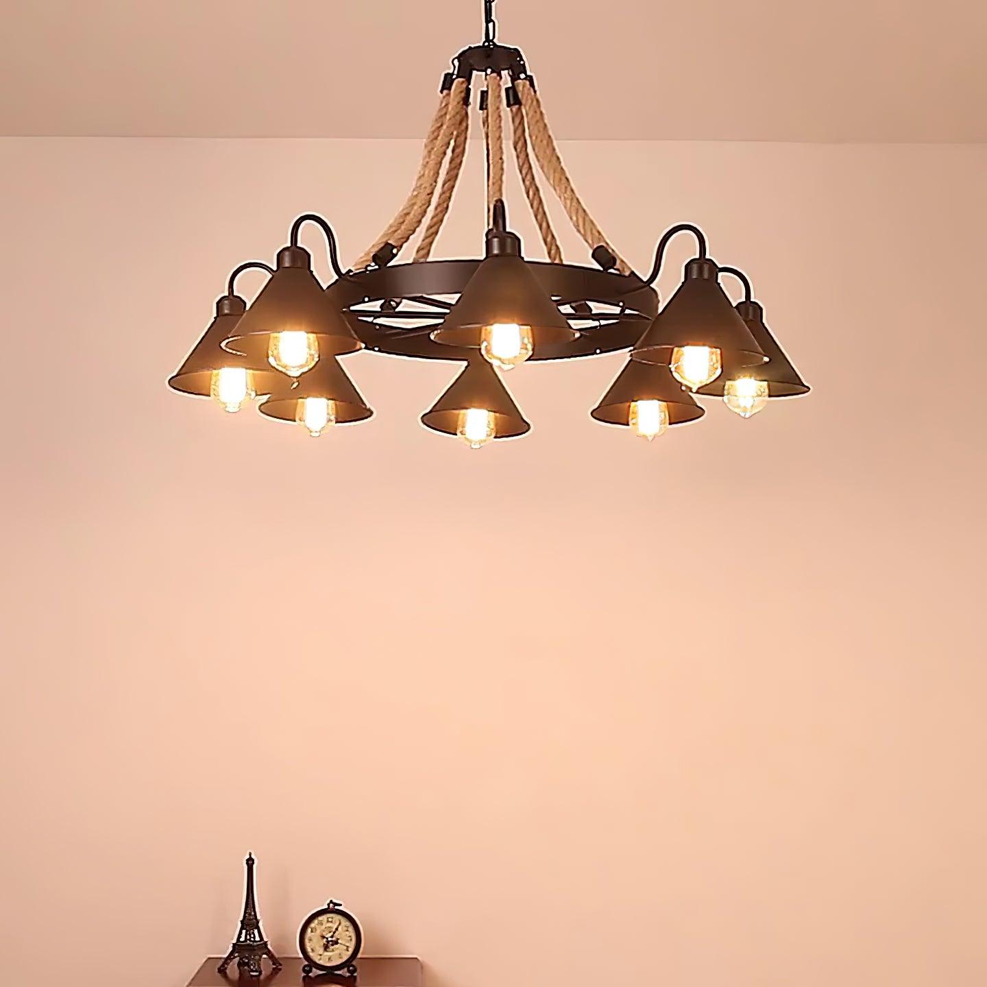 Aiden Industrial Metal Chandelier - Lamp Outdoor