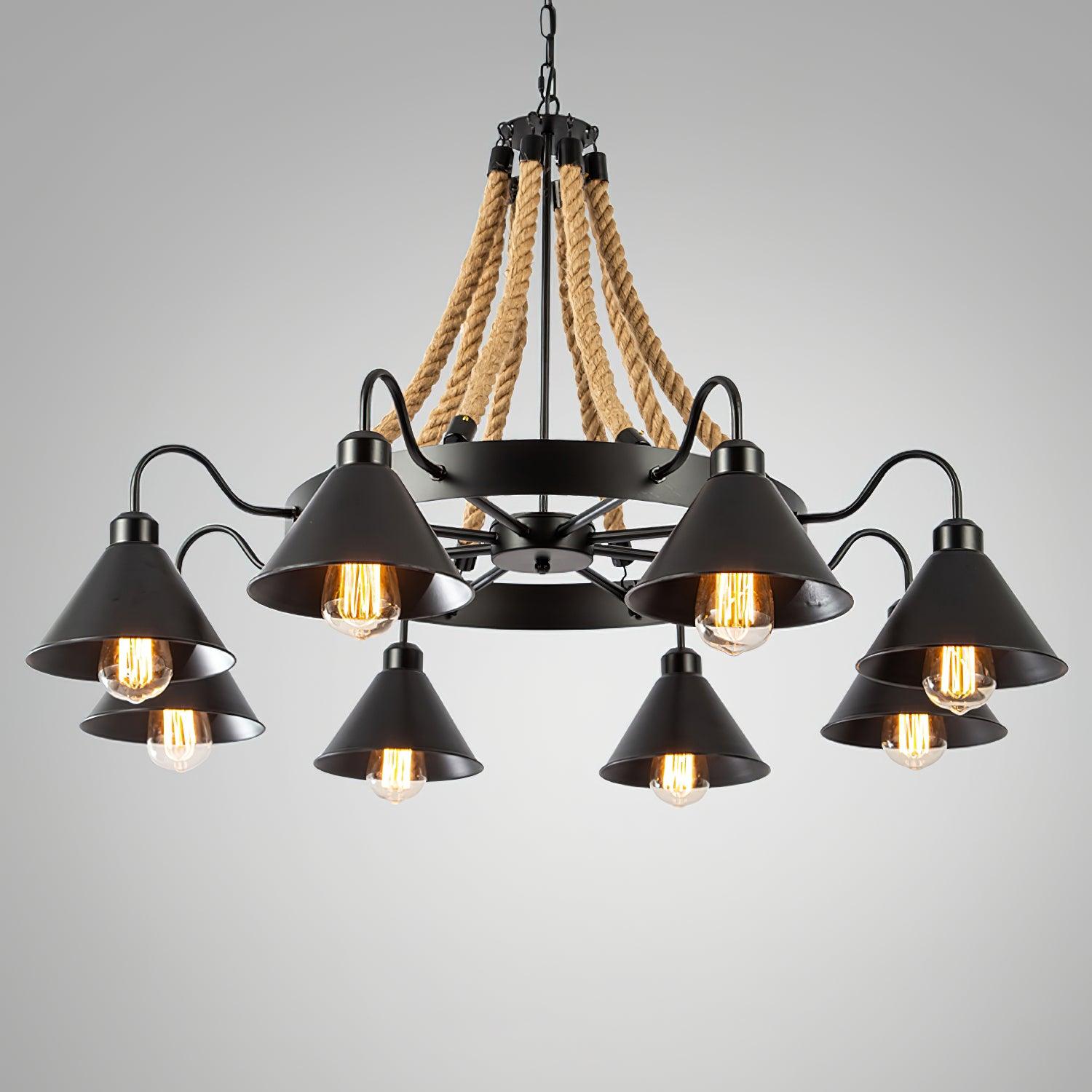 Aiden Industrial Metal Chandelier - Lamp Outdoor