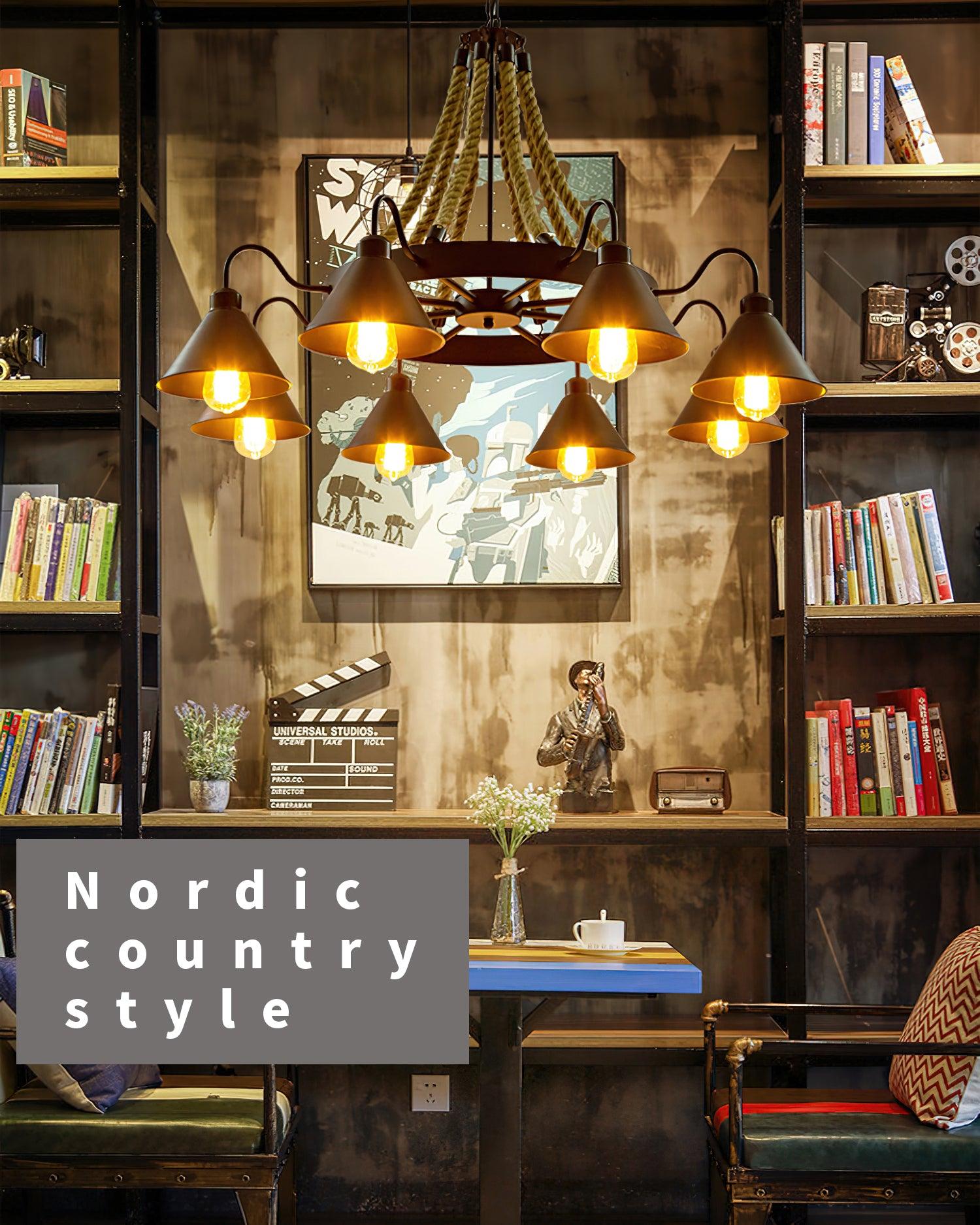 Aiden Industrial Metal Chandelier - Lamp Outdoor