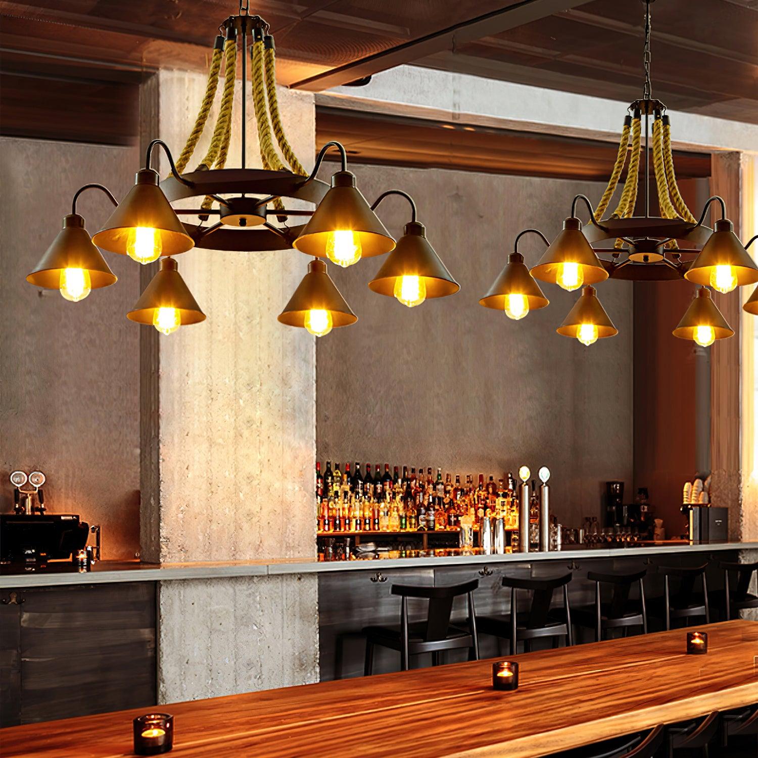 Aiden Industrial Metal Chandelier - Lamp Outdoor
