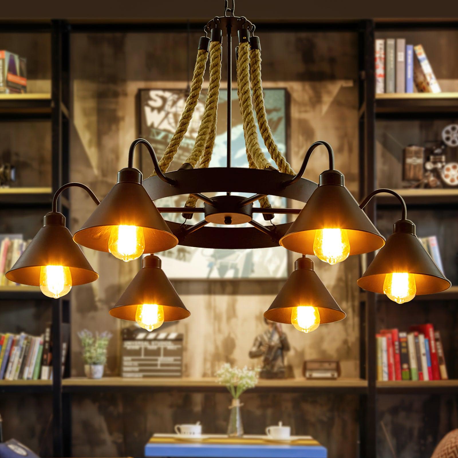 Aiden Industrial Metal Chandelier - Lamp Outdoor