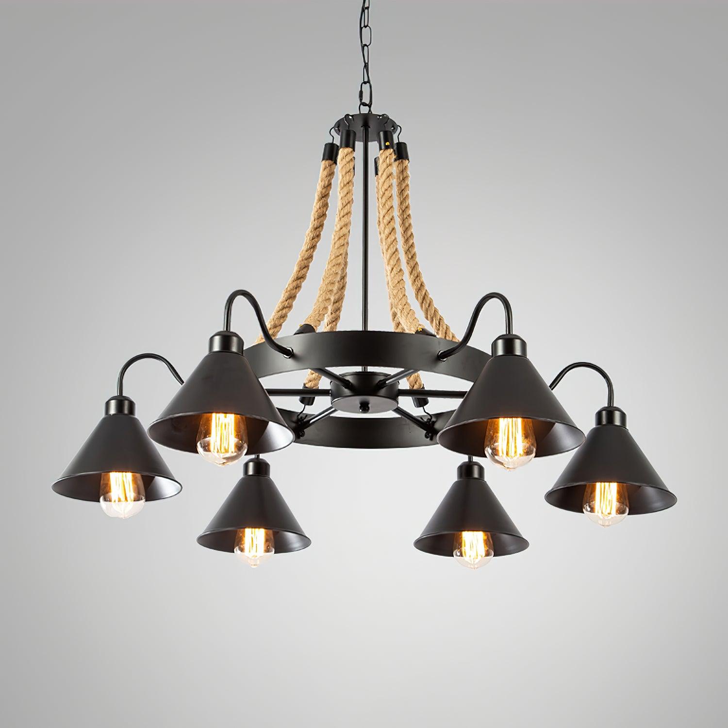 Aiden Industrial Metal Chandelier - Lamp Outdoor