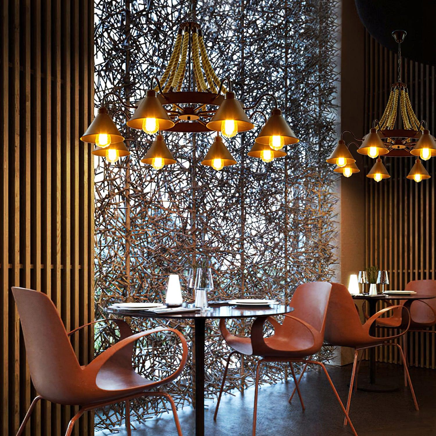 Aiden Industrial Metal Chandelier - Lamp Outdoor