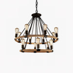 Hemp Rope Industrial Large Circle Chandelier - Lamp Outdoor