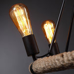 Hemp Rope Industrial Large Circle Chandelier - Lamp Outdoor