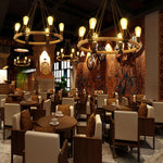 Hemp Rope Industrial Large Circle Chandelier - Lamp Outdoor