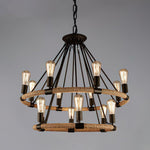 Hemp Rope Industrial Large Circle Chandelier - Lamp Outdoor