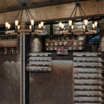 Hemp Rope Industrial Large Circle Chandelier - Lamp Outdoor