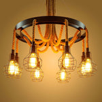Hemp Rope Industrial Starfall Chandelier - Lamp Outdoor