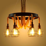 Hemp Rope Industrial Starfall Chandelier - Lamp Outdoor