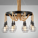 Hemp Rope Industrial Starfall Chandelier - Lamp Outdoor