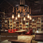Hemp Rope Industrial Starfall Chandelier - Lamp Outdoor