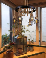 Hemp Rope Industrial Starfall Chandelier - Lamp Outdoor
