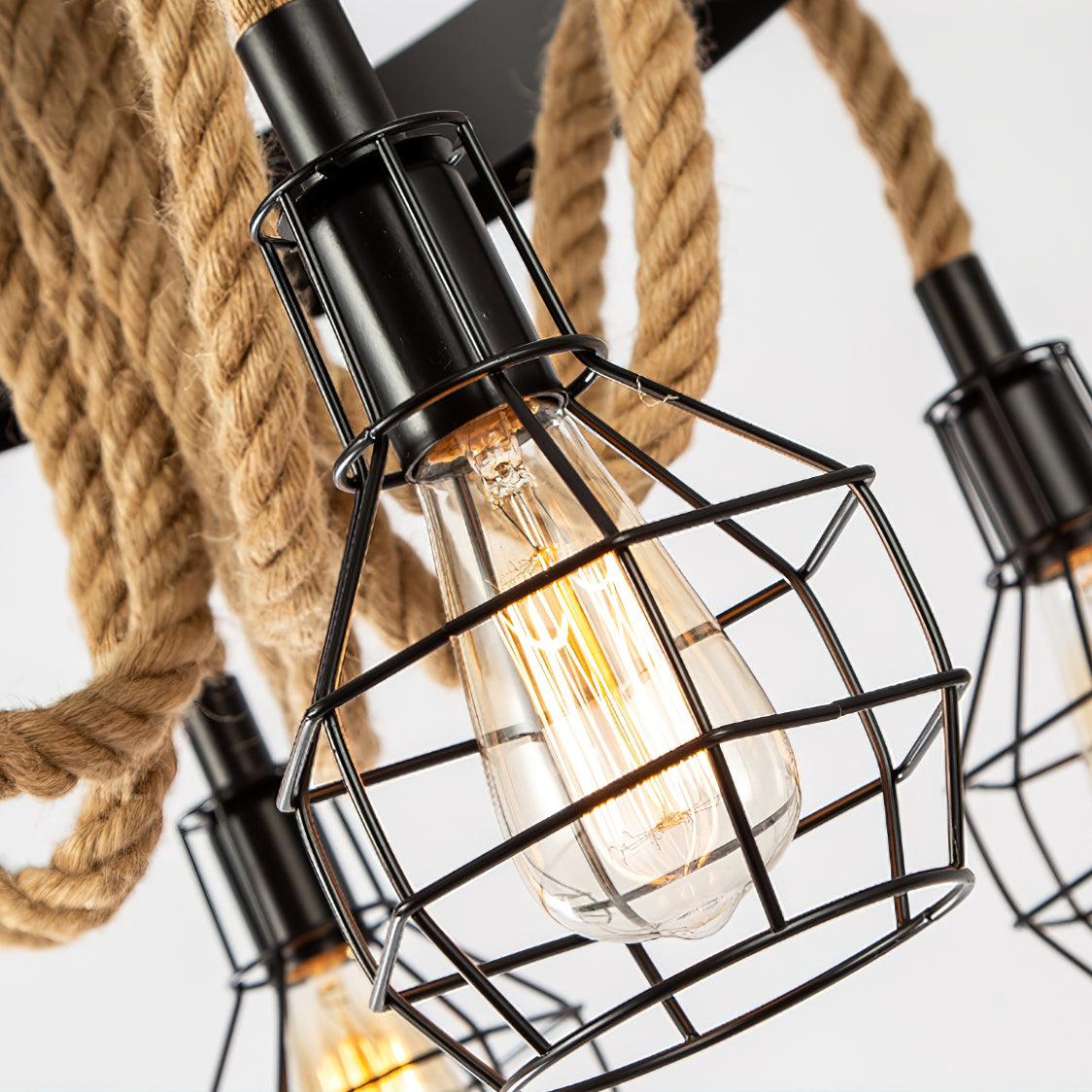 Hemp Rope Industrial Starfall Chandelier - Lamp Outdoor