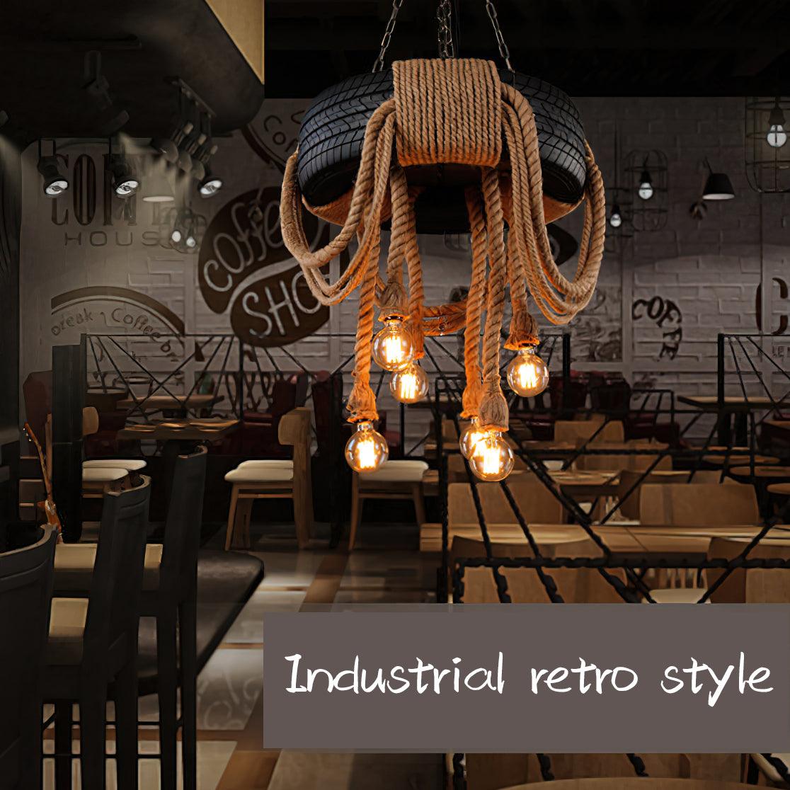 Larry Industrial Metal Chandelier - Lamp Outdoor