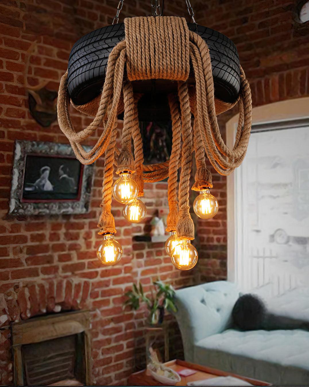 Larry Industrial Metal Chandelier - Lamp Outdoor