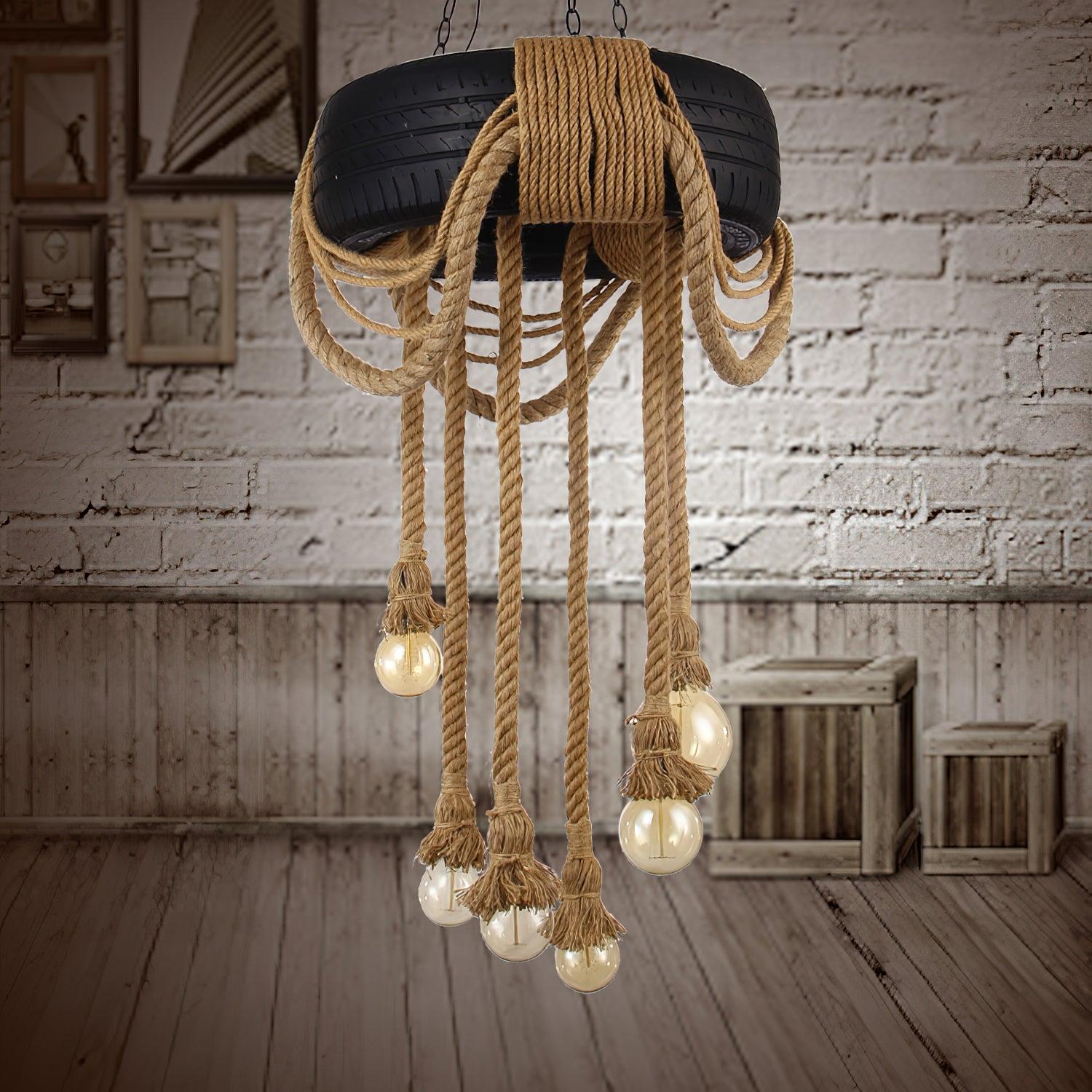 Larry Industrial Metal Chandelier - Lamp Outdoor