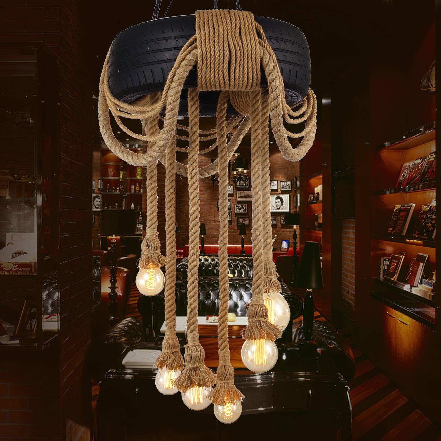 Larry Industrial Metal Chandelier - Lamp Outdoor