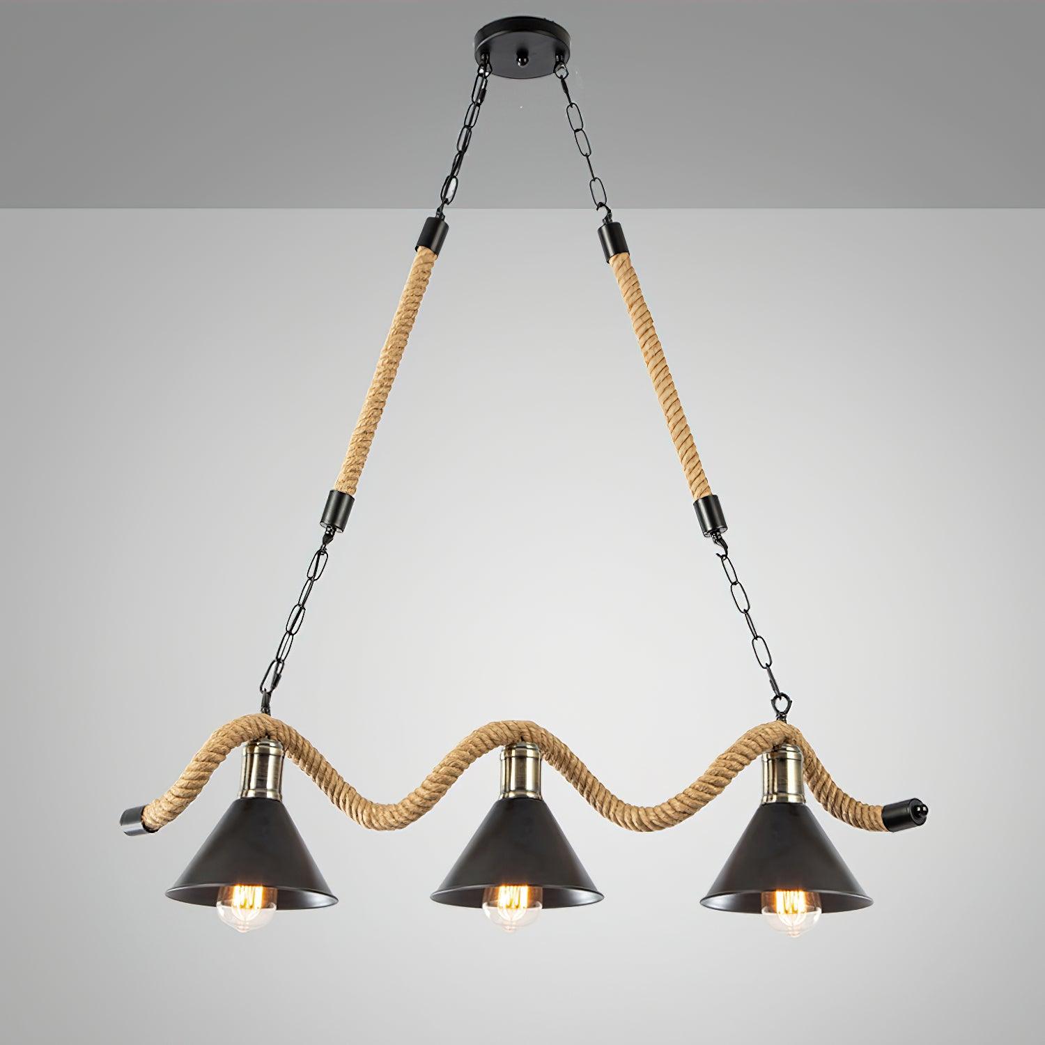 Hemp Rope Industrial Wave Chandelier - Lamp Outdoor