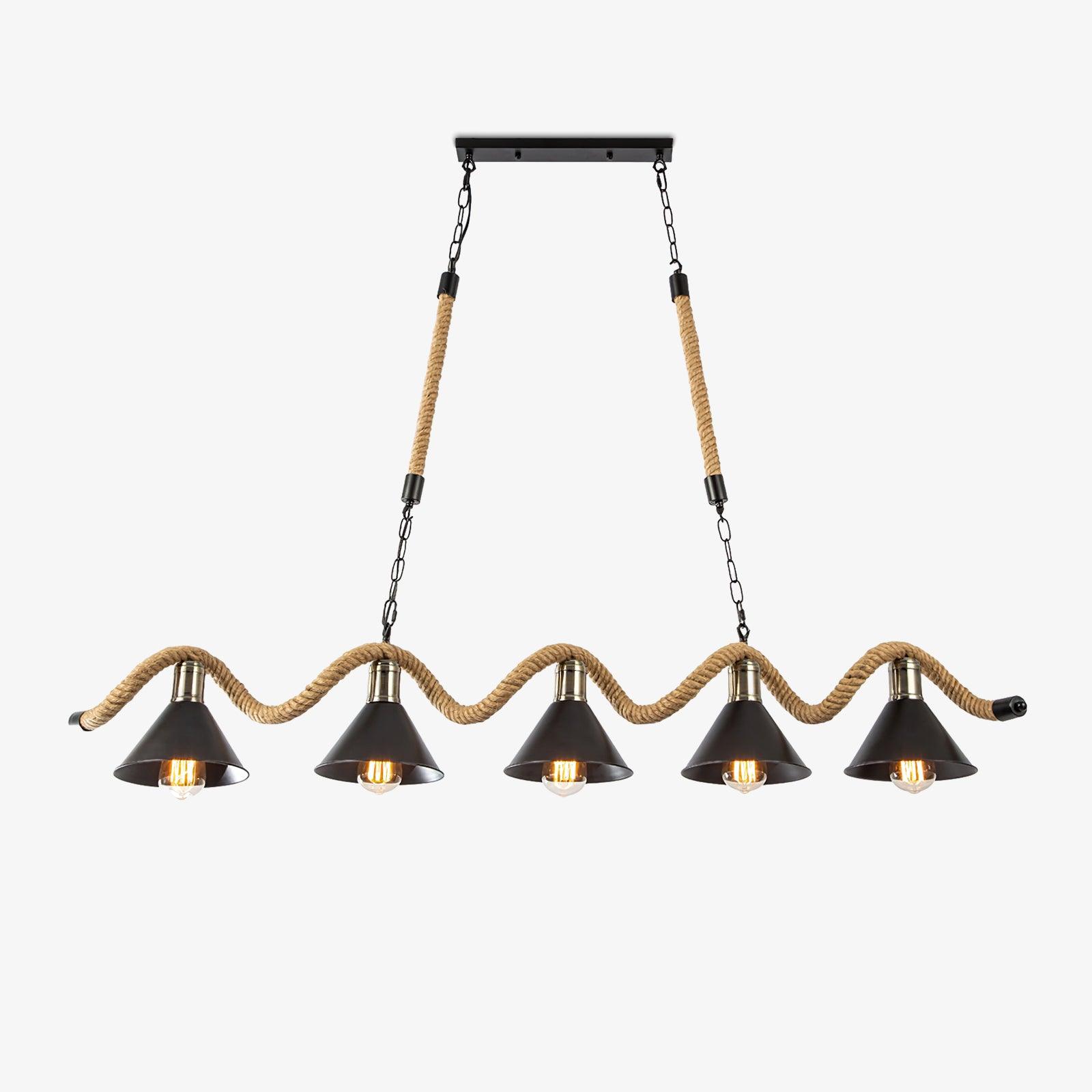 Hemp Rope Industrial Wave Chandelier - Lamp Outdoor