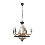 Hemp Rope Industrial Large Wheel Chandelier - Lamp Outdoor