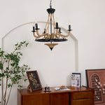 Hemp Rope Industrial Large Wheel Chandelier - Lamp Outdoor