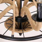 Hemp Rope Industrial Large Wheel Chandelier - Lamp Outdoor