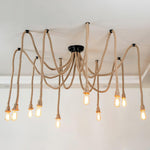 Hemp Rope Scattered Flower Chandelier - Lamp Outdoor