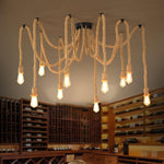 Hemp Rope Scattered Flower Chandelier - Lamp Outdoor