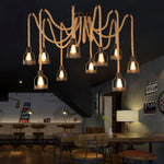 Hemp Rope Scattered Flower Chandelier - Lamp Outdoor