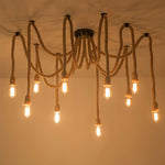 Hemp Rope Scattered Flower Chandelier - Lamp Outdoor