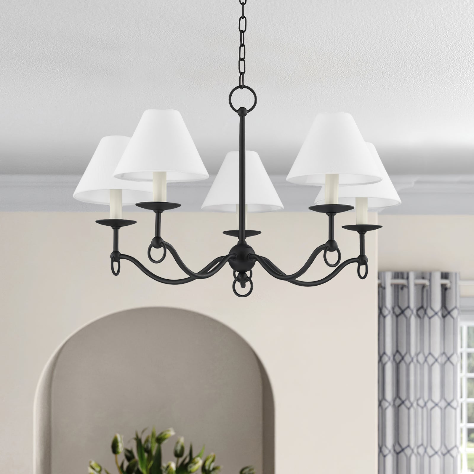Aurora Chandelier Curved Arms Vintage - Lamp Outdoor