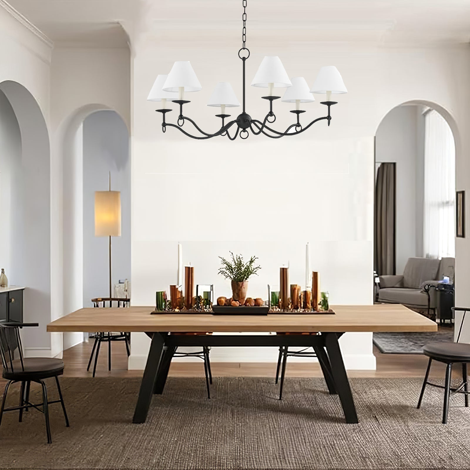 Aurora Chandelier Curved Arms Vintage - Lamp Outdoor