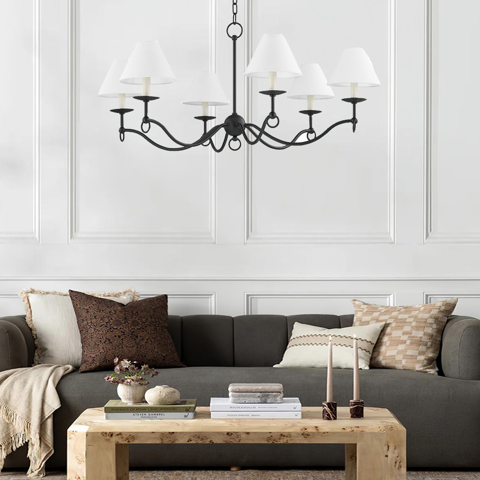 Aurora Chandelier Curved Arms Vintage - Lamp Outdoor