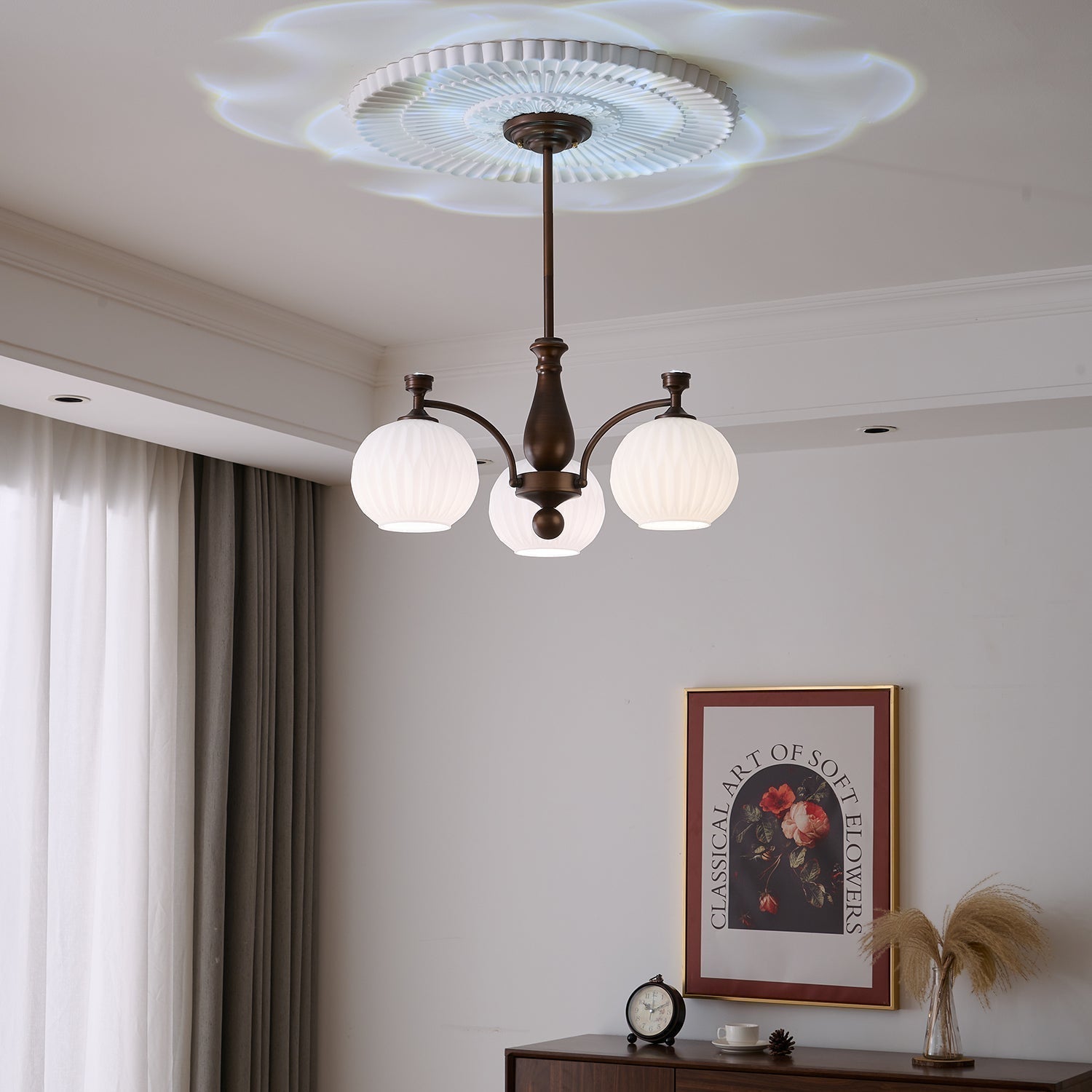 Aurora Chandelier Orb Frosted Vintage - Lamp Outdoor
