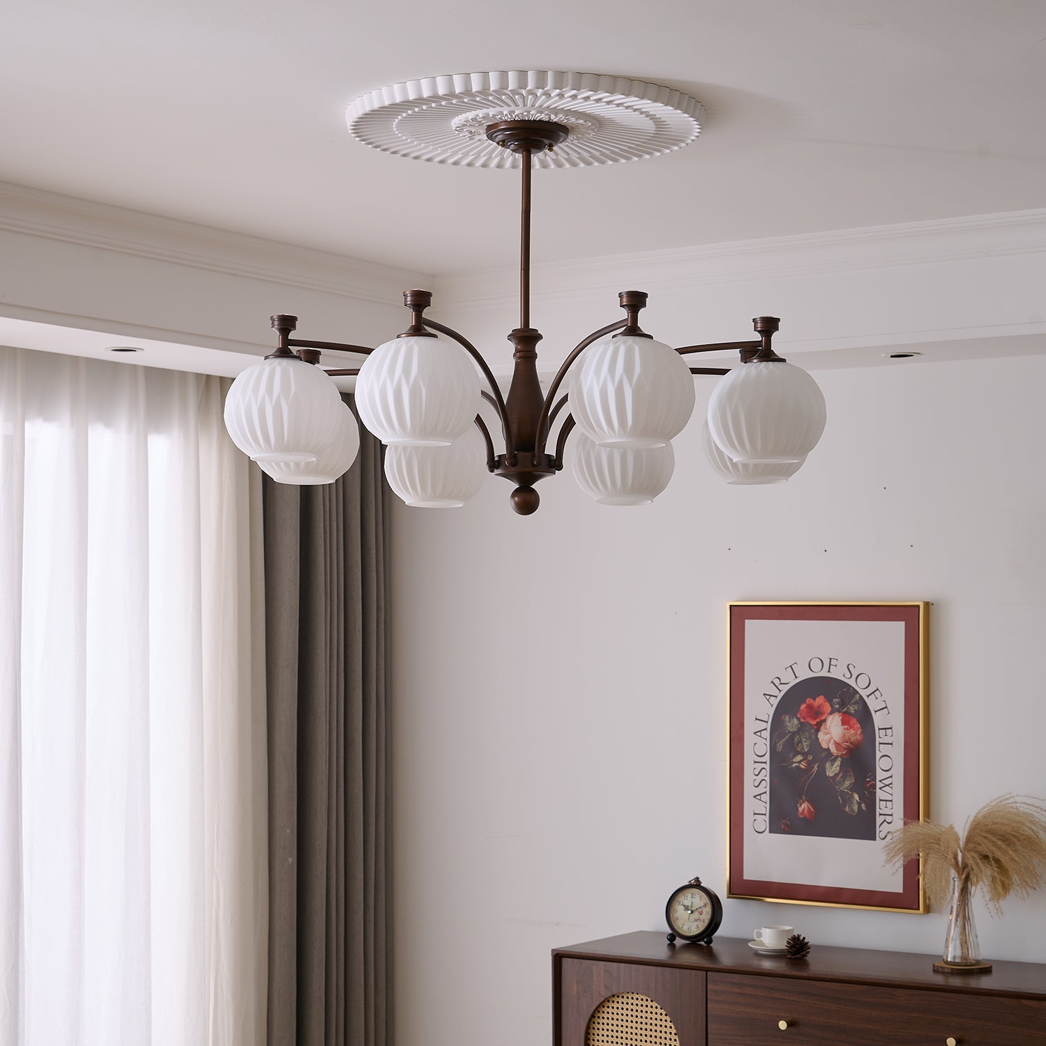 Aurora Chandelier Orb Frosted Vintage - Lamp Outdoor