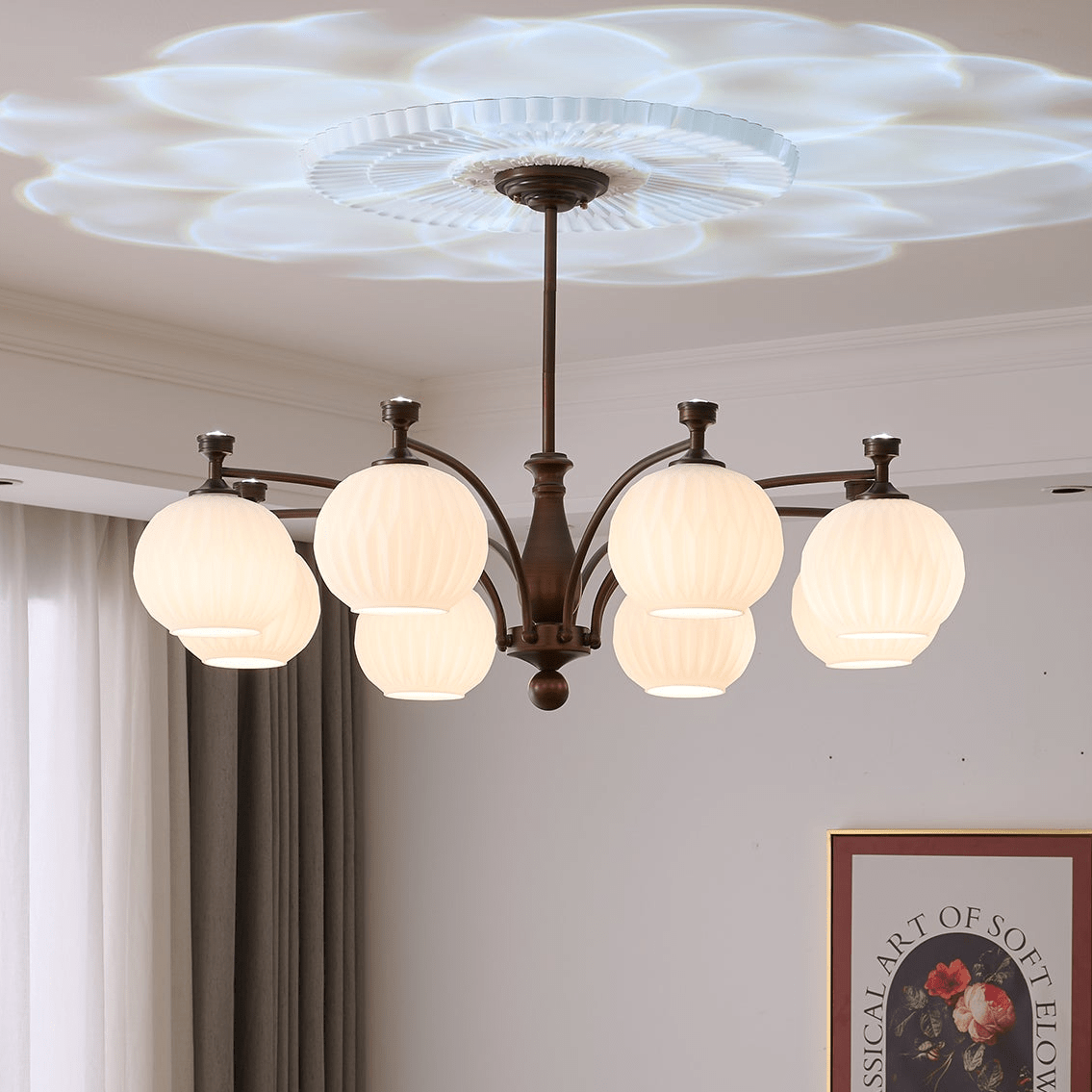 Aurora Chandelier Orb Frosted Vintage - Lamp Outdoor