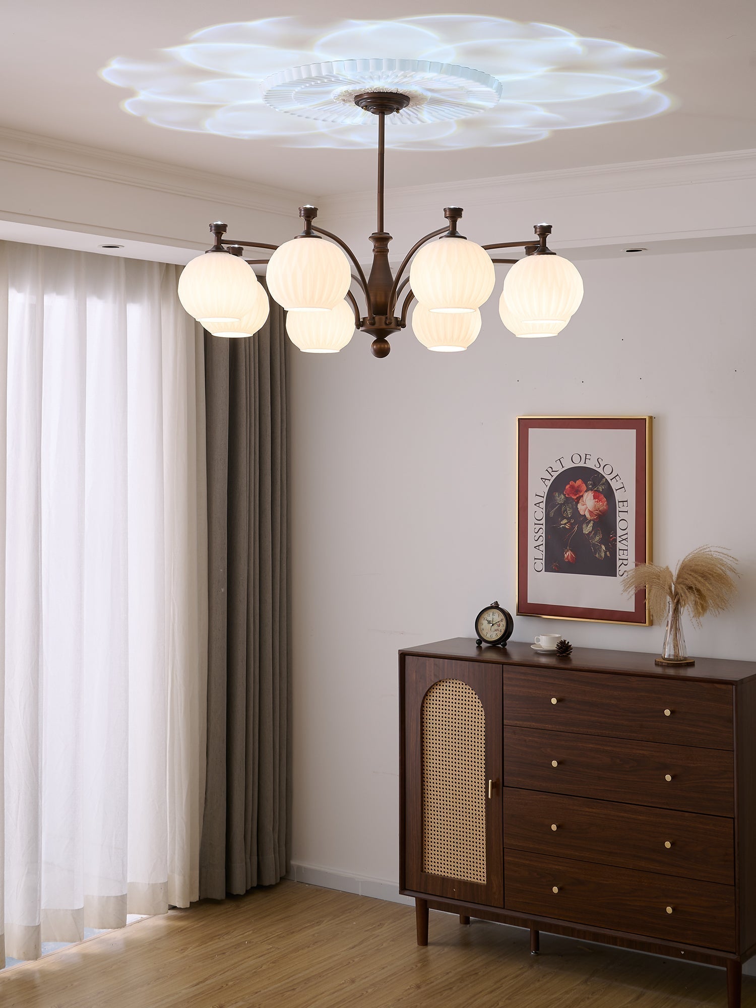 Aurora Chandelier Orb Frosted Vintage - Lamp Outdoor