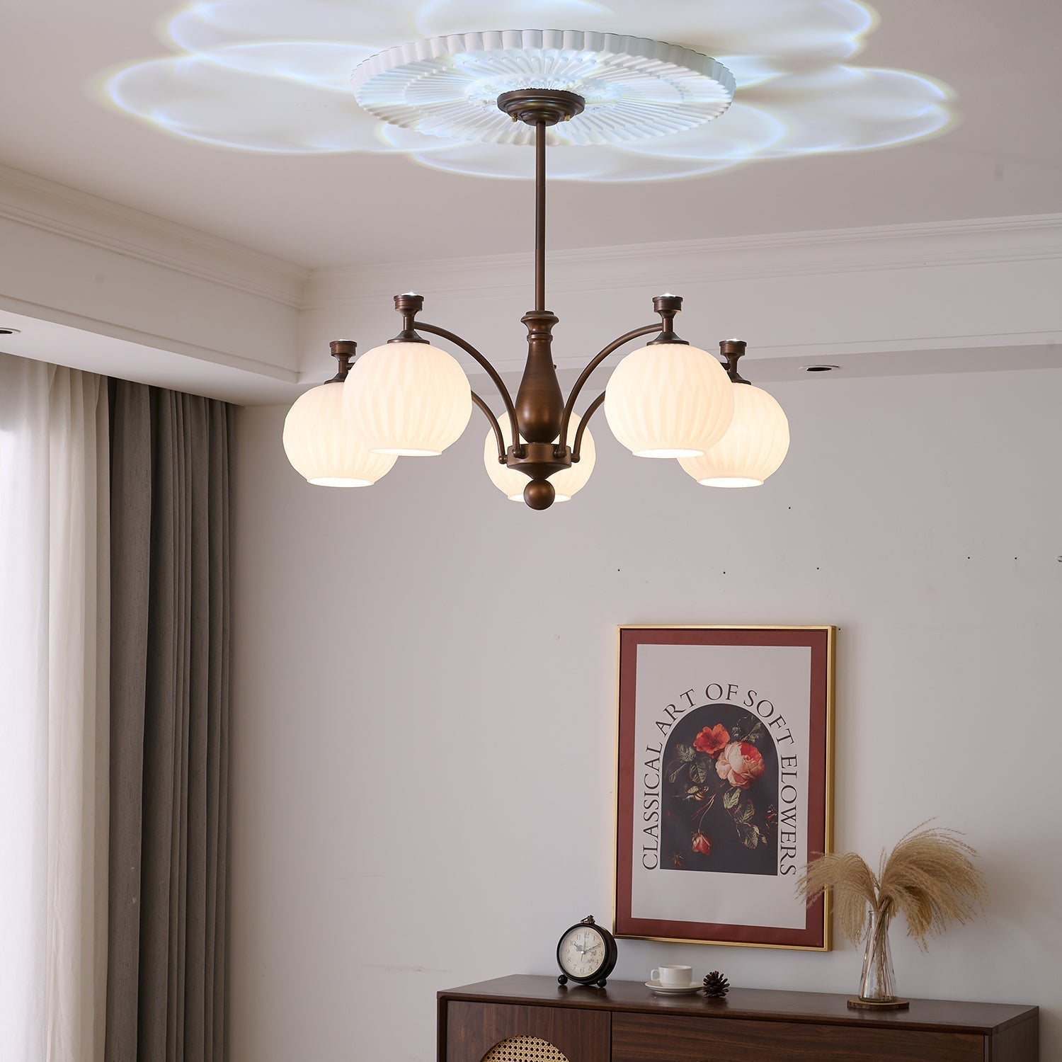 Aurora Chandelier Orb Frosted Vintage - Lamp Outdoor