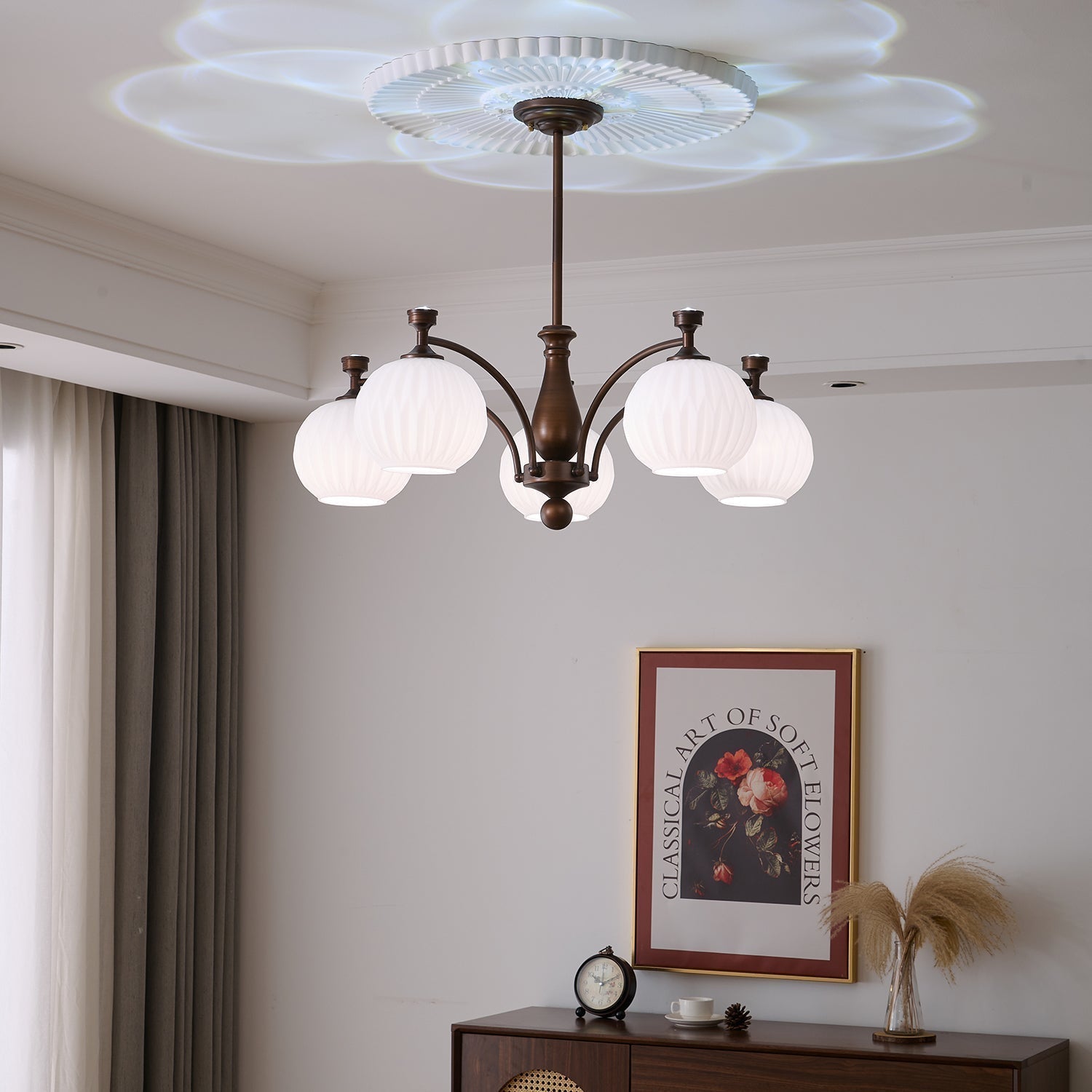 Aurora Chandelier Orb Frosted Vintage - Lamp Outdoor