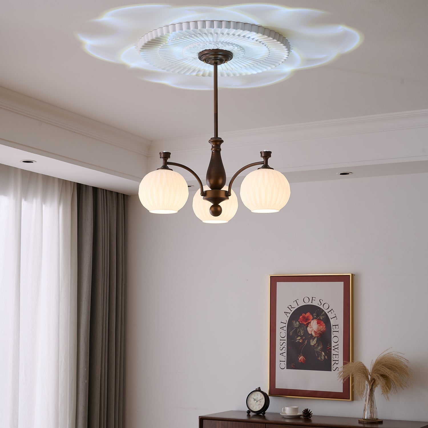 Aurora Chandelier Orb Frosted Vintage - Lamp Outdoor