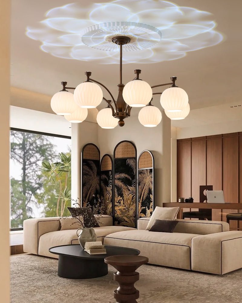 Aurora Chandelier Orb Frosted Vintage - Lamp Outdoor
