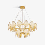 Aurora Chandelier Crystal Leaf Double-Tier - Lamp Outdoor