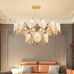 Aurora Chandelier Crystal Leaf Double-Tier - Lamp Outdoor